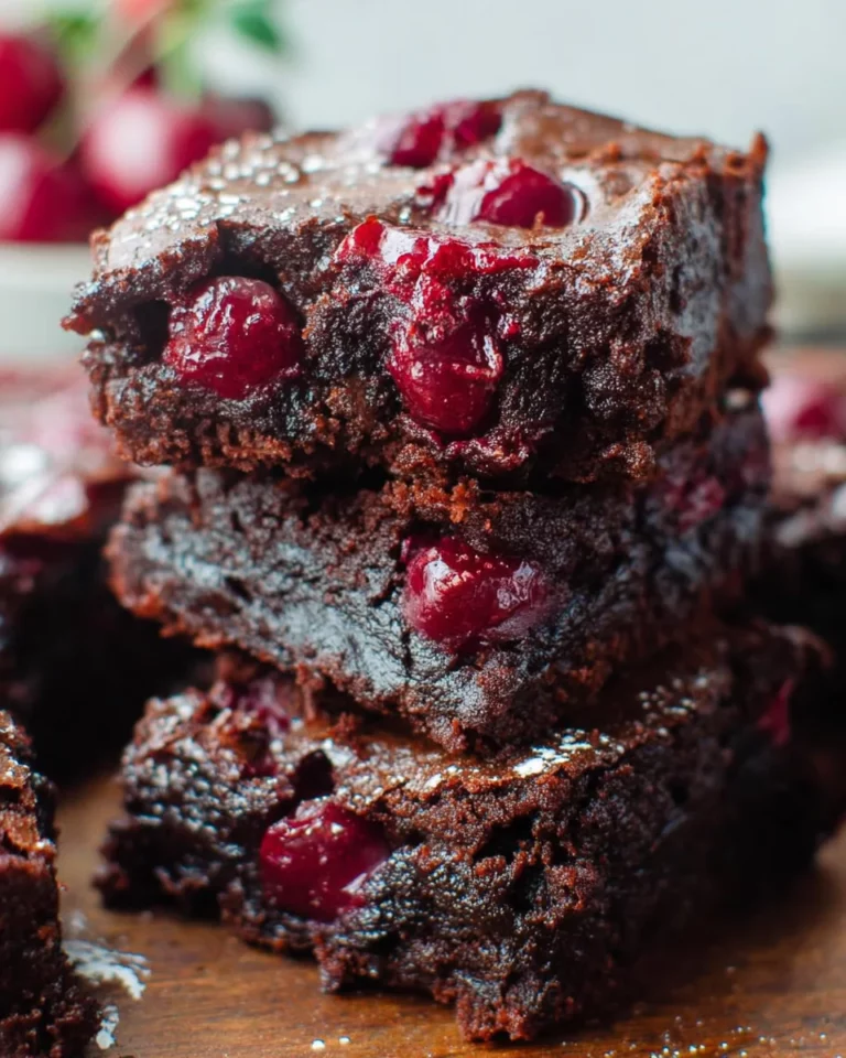 Brandy Cherry Brownies with Cocoa Powder