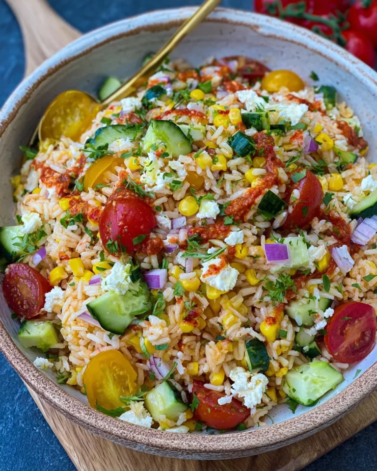 Bunter Reissalat mit Pesto Dressing