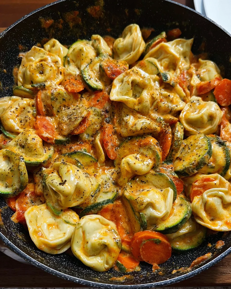 Cremige Tortellini Pfanne mit Gemüse