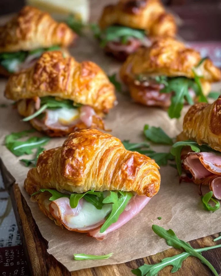 Gefüllte Croissants (herzhaftes Blätterteig Rezept)