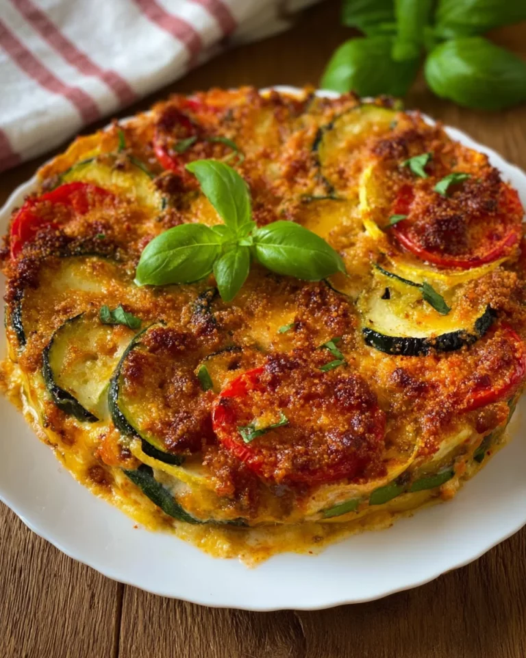 Gemüsegratin mit Pestosauce
