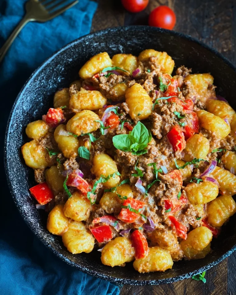 Gnocchi Pfanne mit Hackfleisch und Paprika