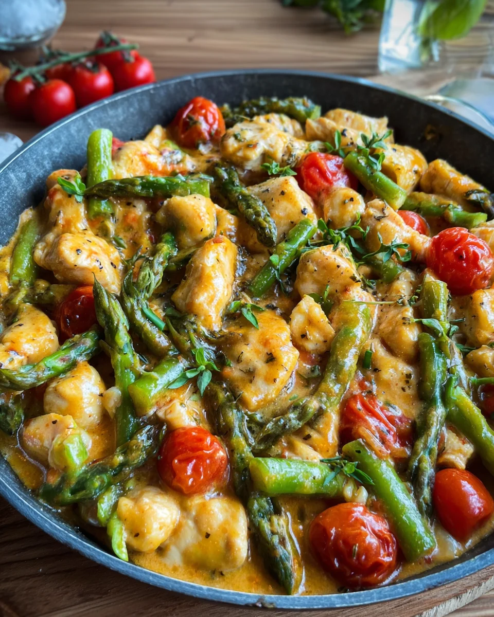 Hähnchen mit Spargel (schnelles Pfannenrezept)
