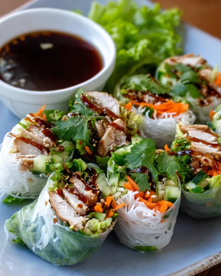 Hähnchen Teriyaki Reispapier Frühlingsrollen: Frisch & Lecker!