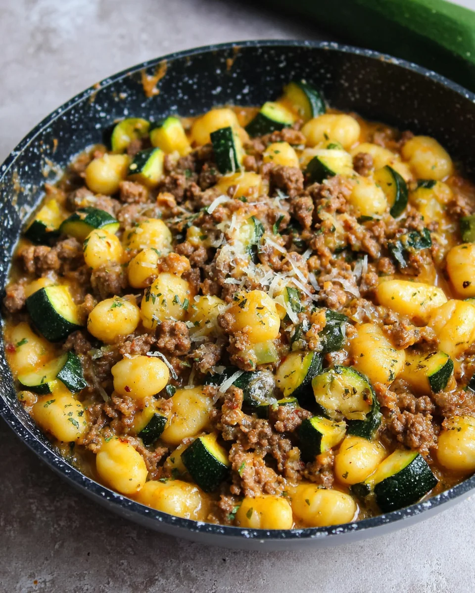 Gnocchi - Zucchini - Pfanne mit Hackfleisch