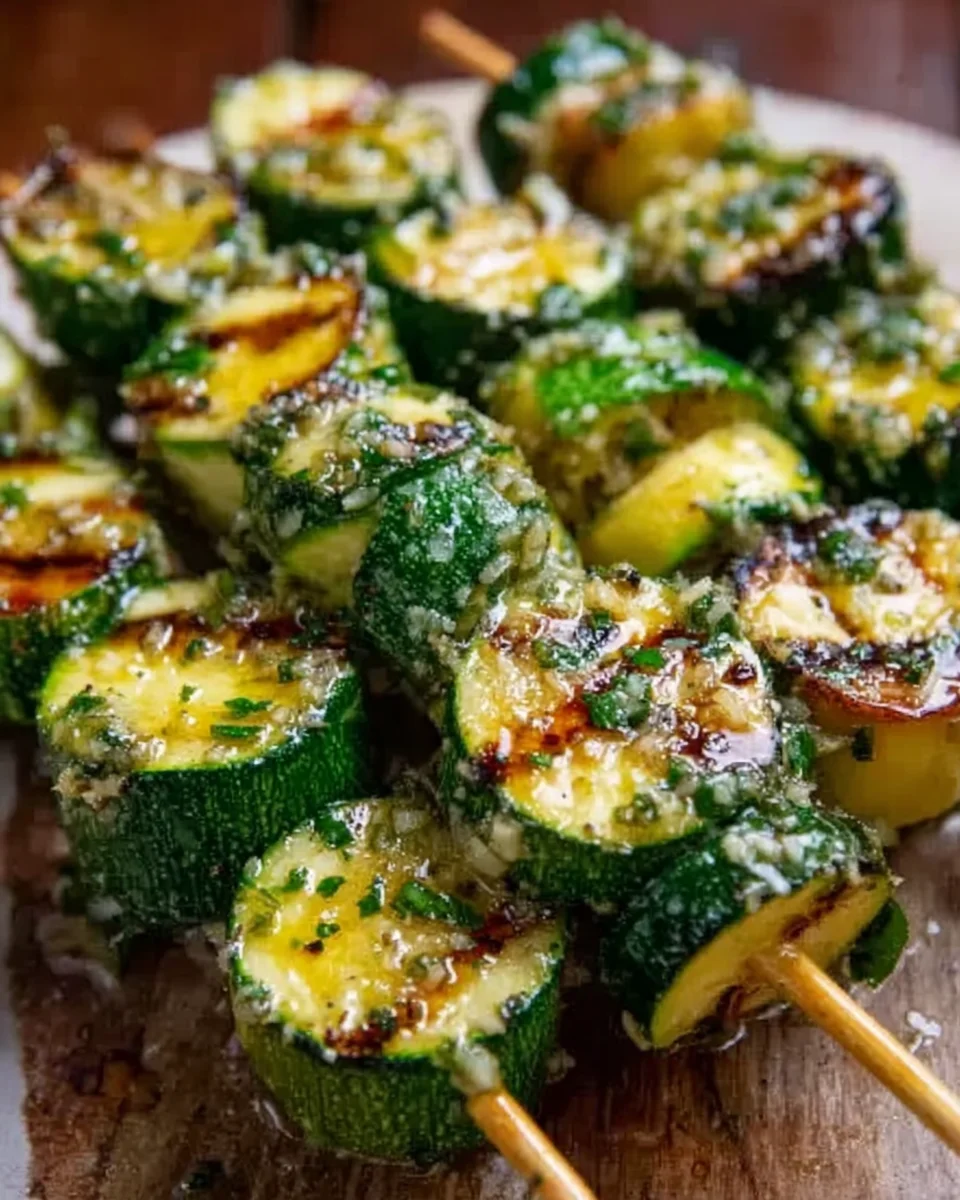 Knoblauch-Butter-Zucchini-Spieße