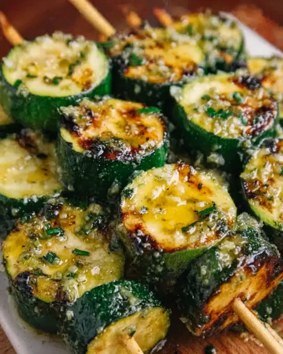 Knoblauch-Butter-Zucchini-Spieße