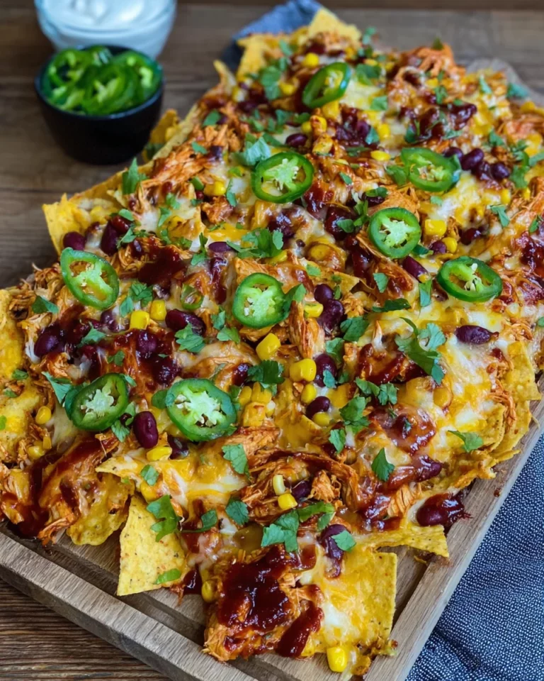 Loaded Nachos mit BBQ Hähnchen