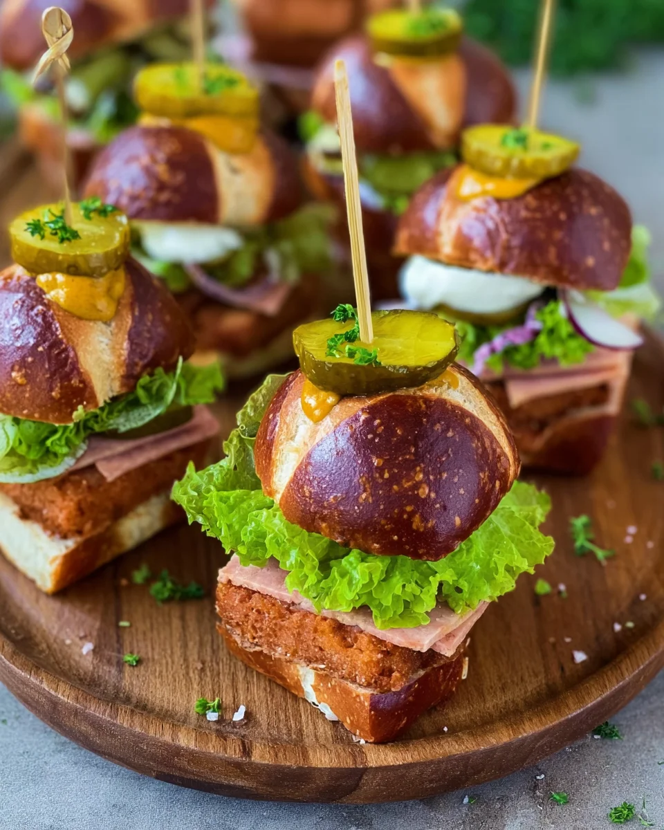 Mini Laugen Burger mit Leberkäse
