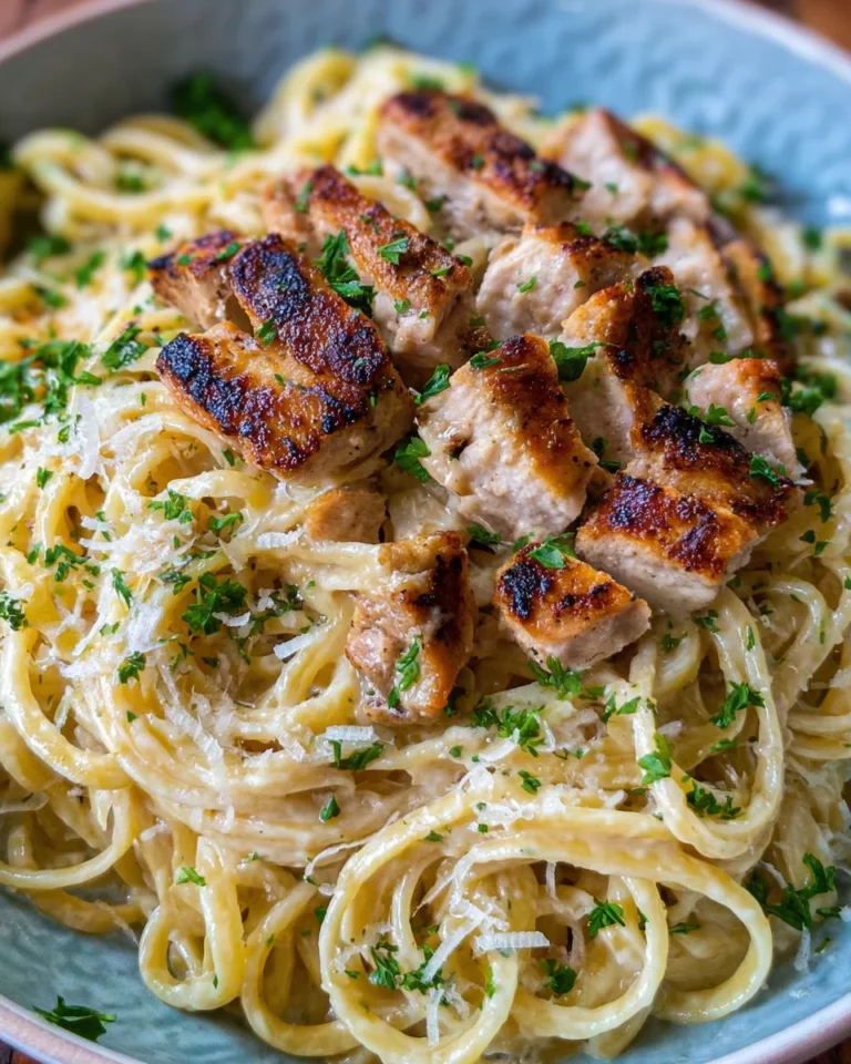Pasta Chicken Alfredo (einfaches Rezept)