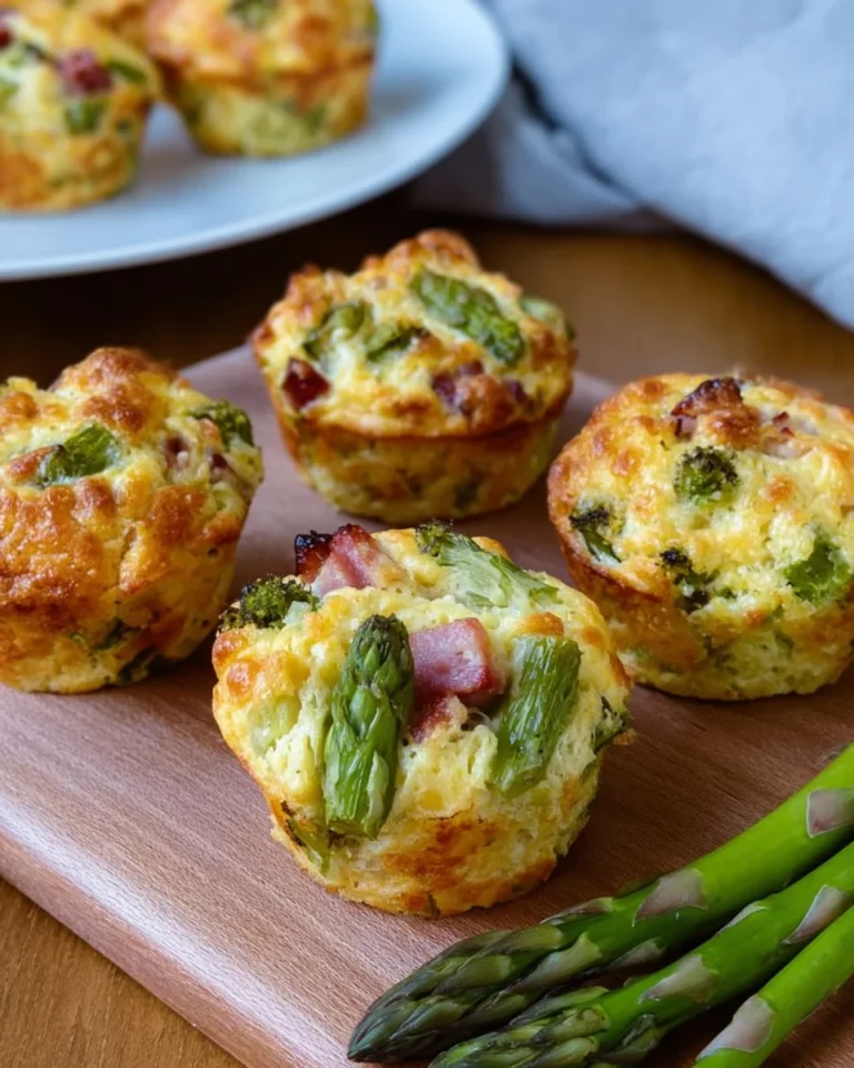 Spargelmuffins mit Schinkenwürfel