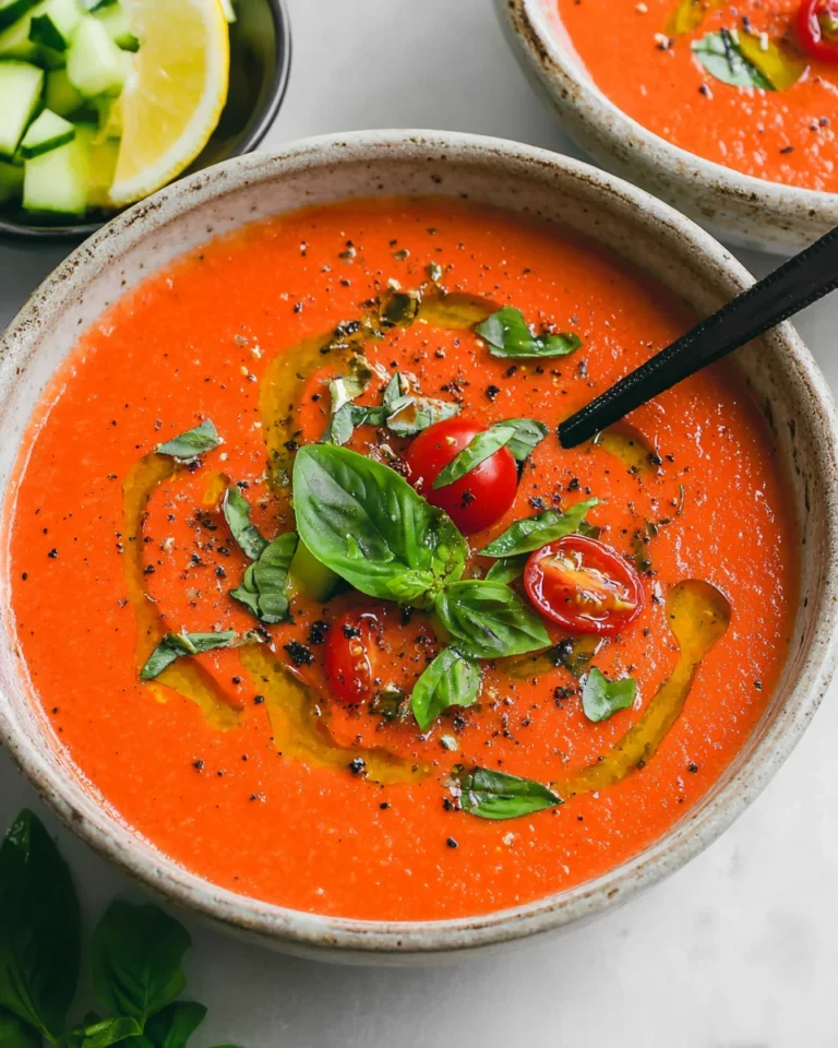 Fresh Tomato Gazpacho with Cucumber