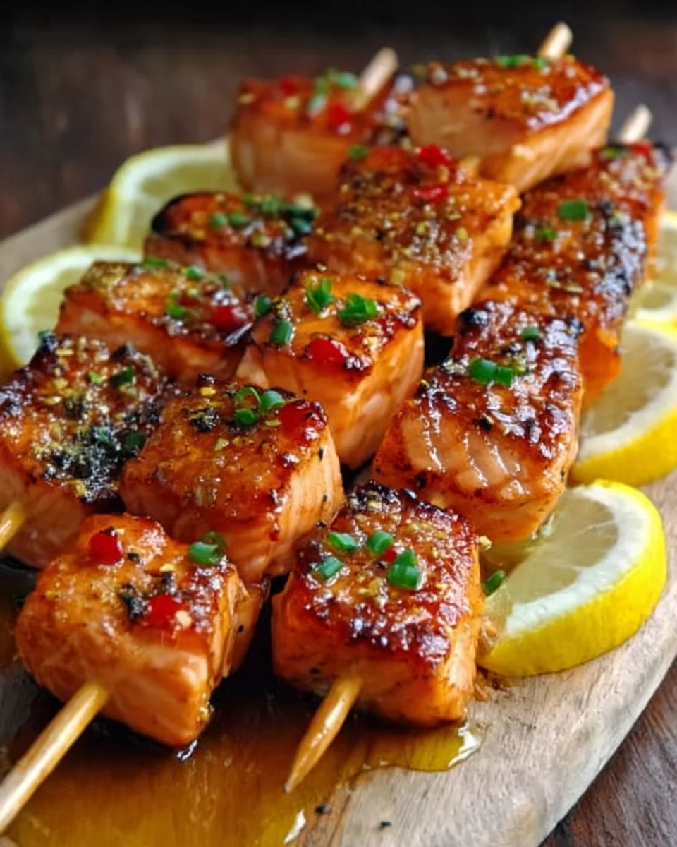 Honig-Glasierte Lachs-Spieße
