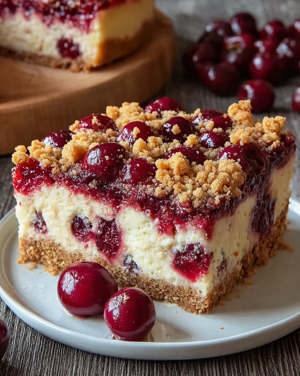 Käsekuchen mit Kirschen und Streuseln image 2