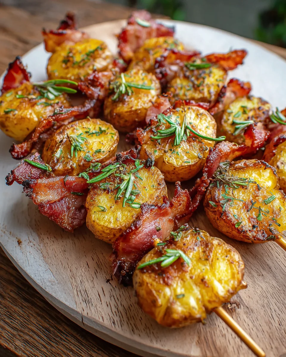 Knusprige Smashed-Potato-Bacon-Spieße mit Rosmarin image 2