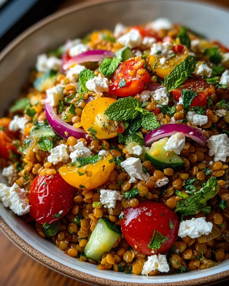 Orientalischer Rote Linsensalat mit Feta – Gesund & Lecker!