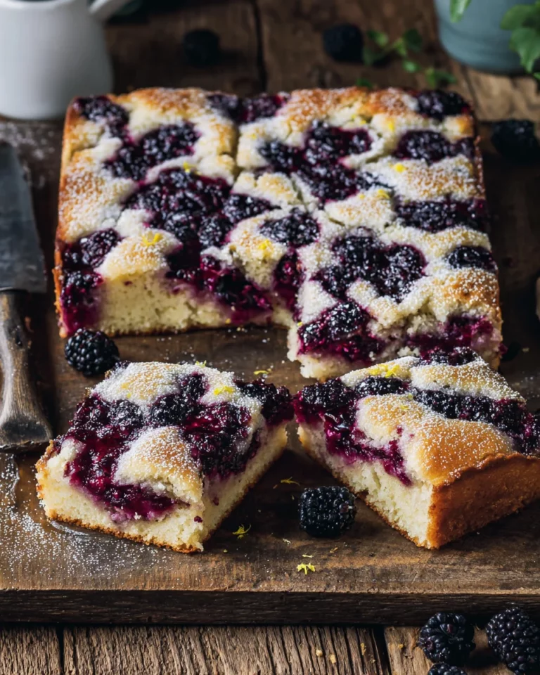 Saftiger Brombeer Rührkuchen vom Blech
