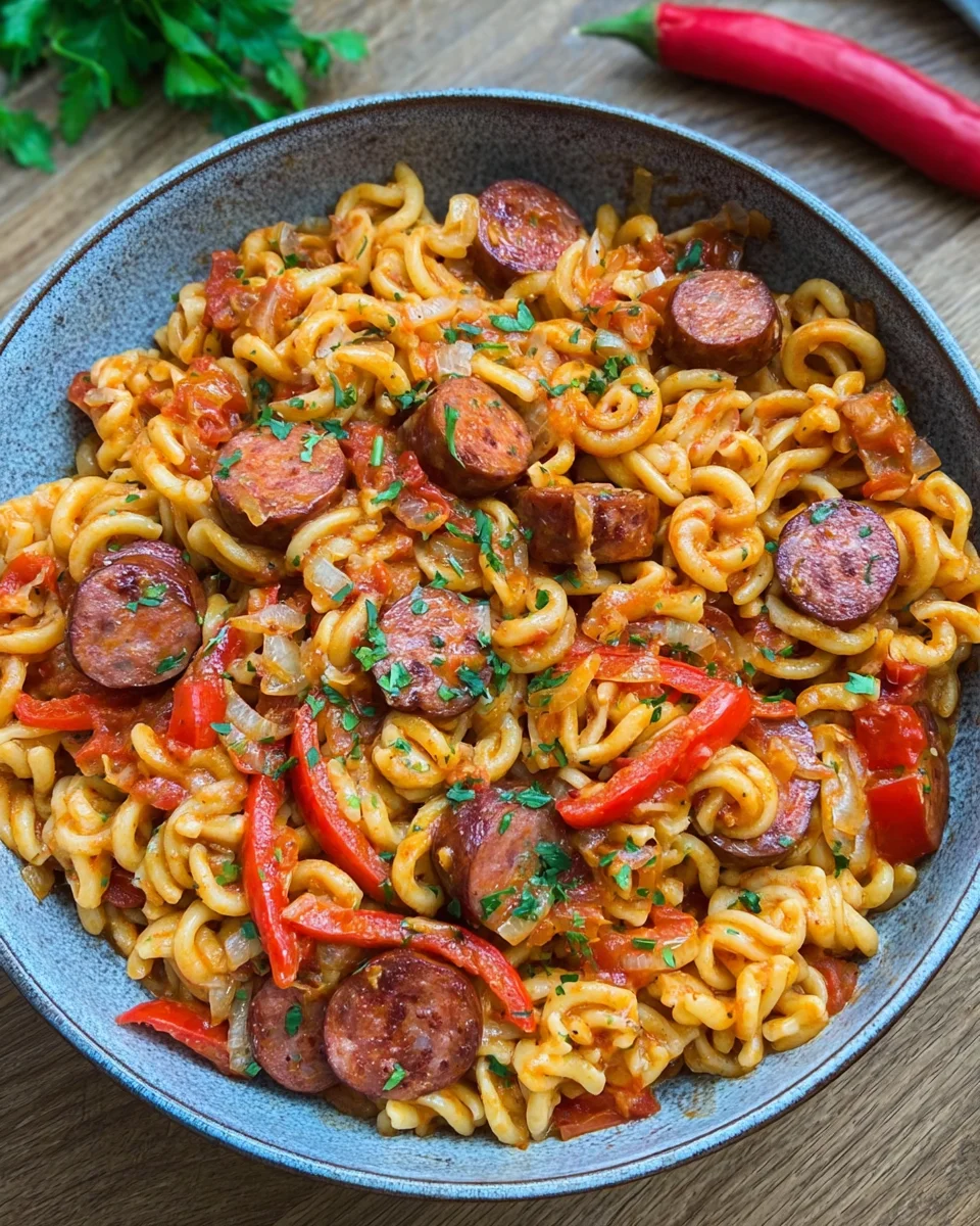 Würzige One-Pot Pasta mit Krakauer und Paprika image 2