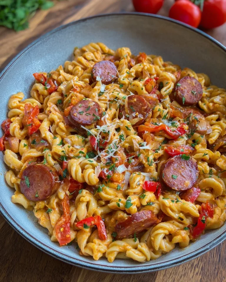 Würzige One-Pot Pasta mit Krakauer und Paprika