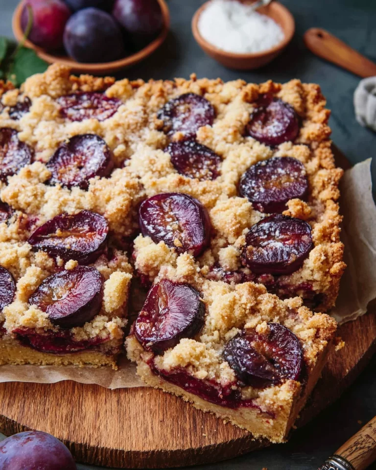 Zwetschgendatschi mit Streusel und Mürbteig vom Blech